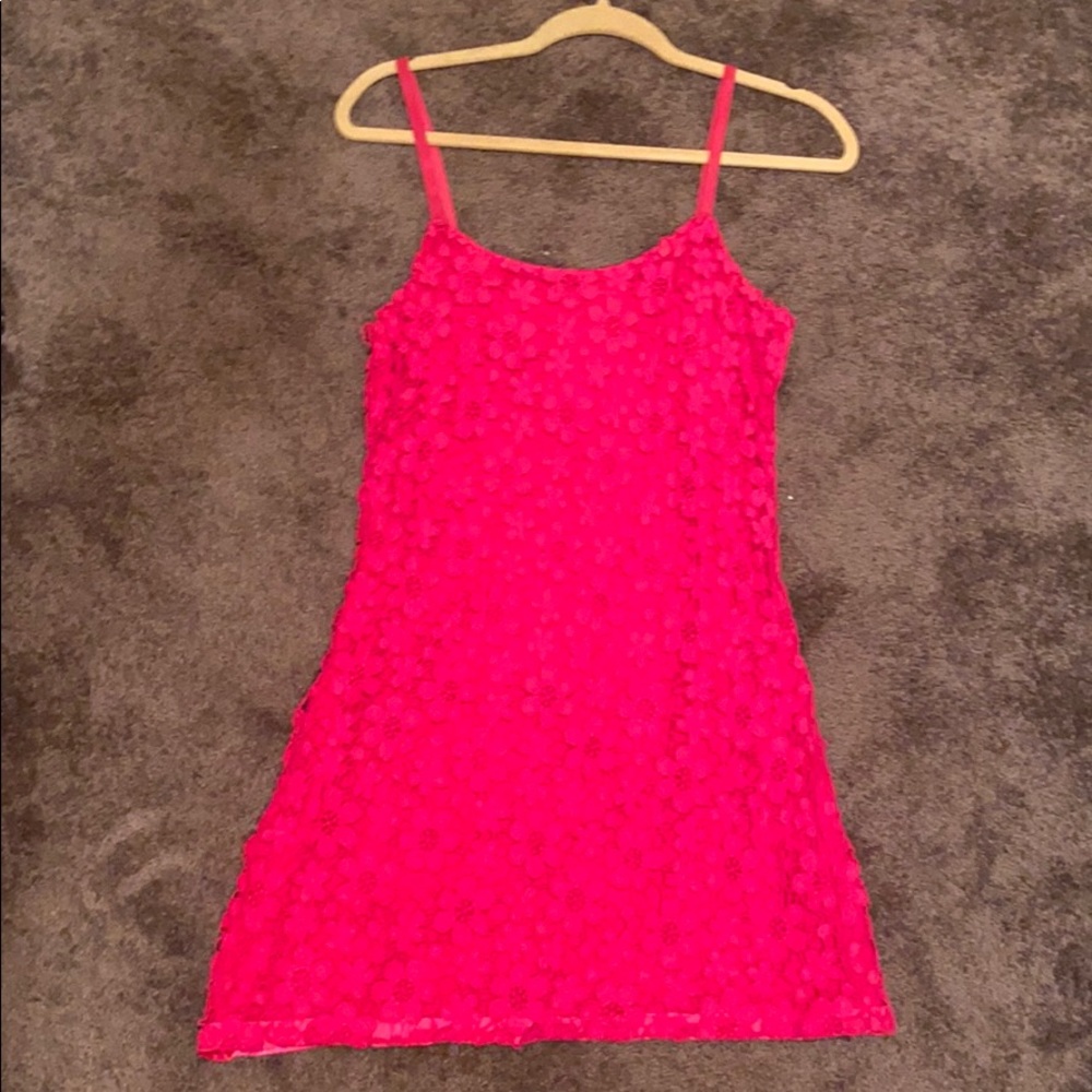 Forever 21 short floral dress (Shocking pink)